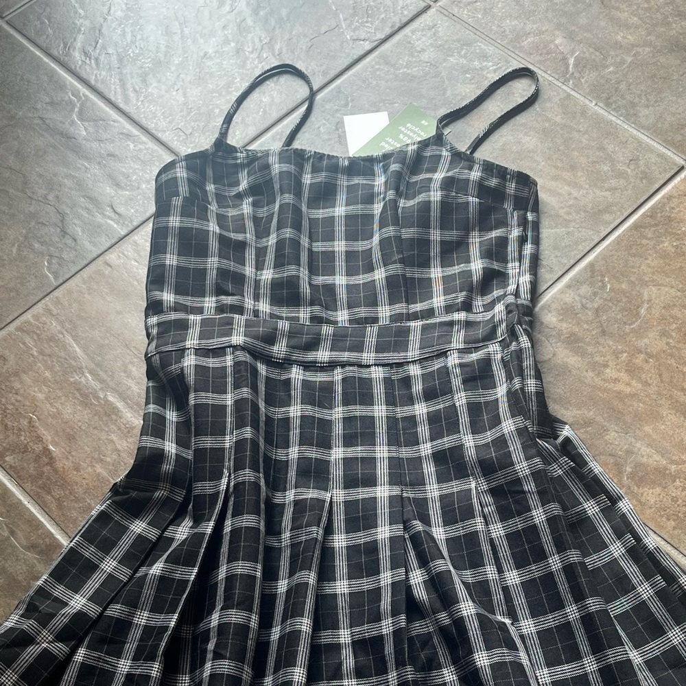 H&M Divided Black and White Checkered Dress